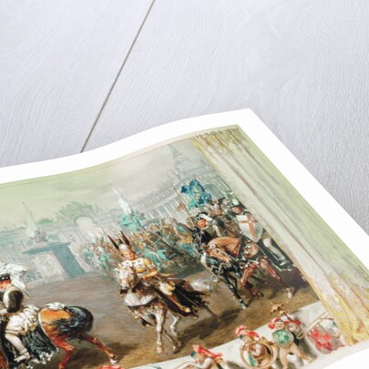 Knight tournament, 1854 by Adolph Friedrich Erdmann von Menzel