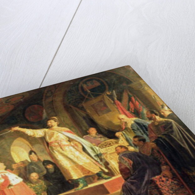 Prince Roman of Halych-Volhynia receiving the ambassadors of Pope Innocent III, 1875 by Nikolai Vasilievich Nevrev