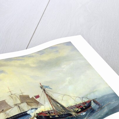 Battle between the Russian ship Opyt and a British frigate, off the coast of Nargen Island, 11th June 1808, 1889 by Leonid Demyanovich Blinov