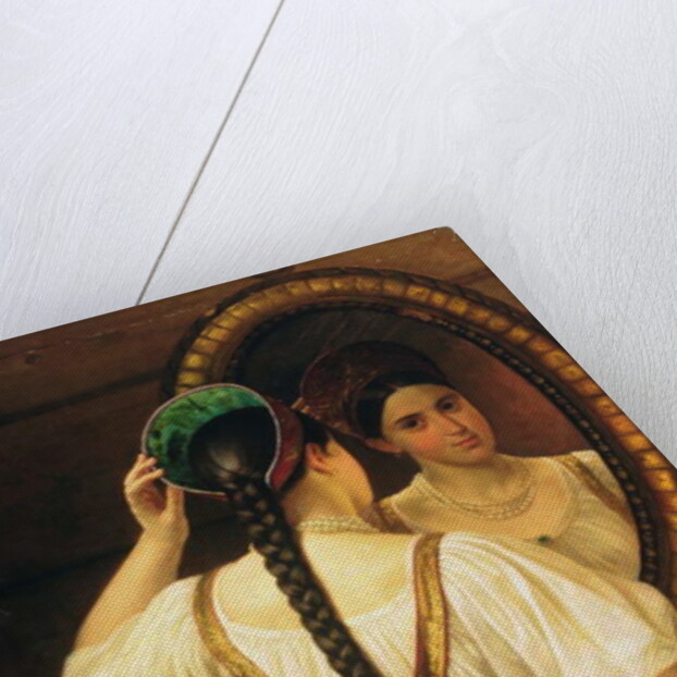 A girl at the mirror, 1848 by Philipp Osipovich Budkin