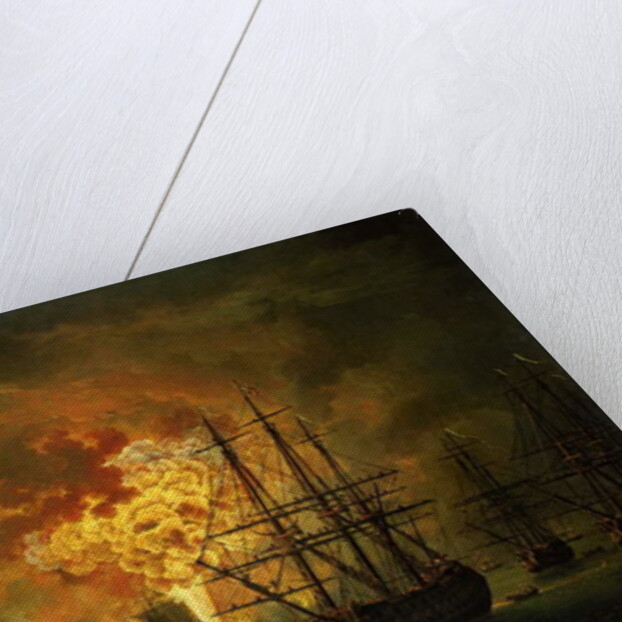 The Destruction of the Turkish Fleet at the Bay of Chesma, 1772 by Jacob-Philippe Hackert