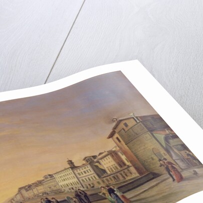 View of the Arno from the Ponte Vecchio, Florence by Guiseppe (attr. to) Gherardi