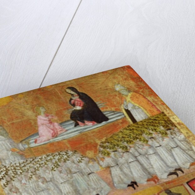 The Annunciation with St. Bernard of Clairvaux and Pope Calixtus III 1456 by Italian School