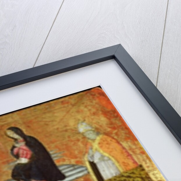 The Annunciation with St. Bernard of Clairvaux and Pope Calixtus III 1456 by Italian School