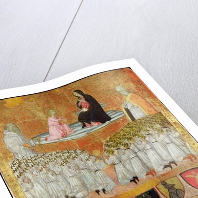 The Annunciation with St. Bernard of Clairvaux and Pope Calixtus III 1456 by Italian School