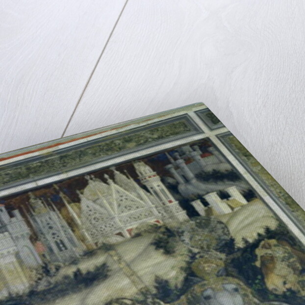 St. George and the Princess of Trebizond, detail of the city in the background, c.1433-38 by Antonio Pisanello