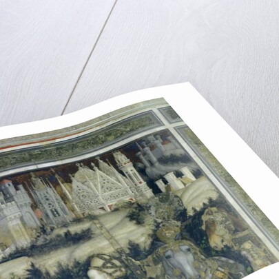 St. George and the Princess of Trebizond, detail of the city in the background, c.1433-38 by Antonio Pisanello