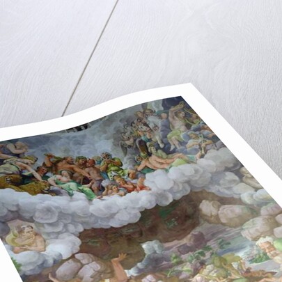 Detail of the destruction of the giants by Jupiter's thunderbolts, Sala dei Giganti, 1536 by Giulio Romano