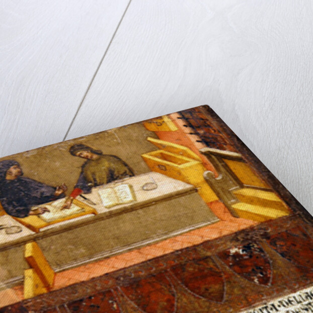 Chief Financial Officer and Scribe at their desk in the Biccherna by Paolo di Giovanni Fei