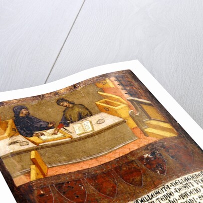 Chief Financial Officer and Scribe at their desk in the Biccherna by Paolo di Giovanni Fei