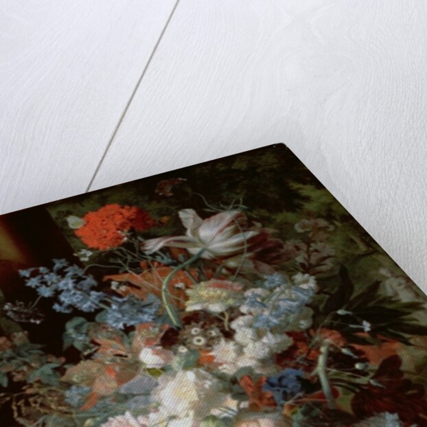 Bouquet of Flowers in a Landscape by Jan van Huysum