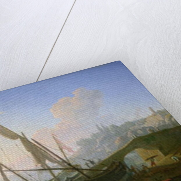 Seaport with sunset by Adrien Manglard