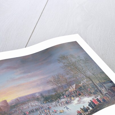 Ice Skating on the Stadtgraben in Brussels, 1649 by Robert van den Hoecke