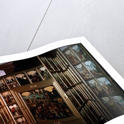 Mompelgarter Altarpiece, with central panel and six hinged side panels, all depicting scenes from the New Testament by Matthias Gerung or Gerou