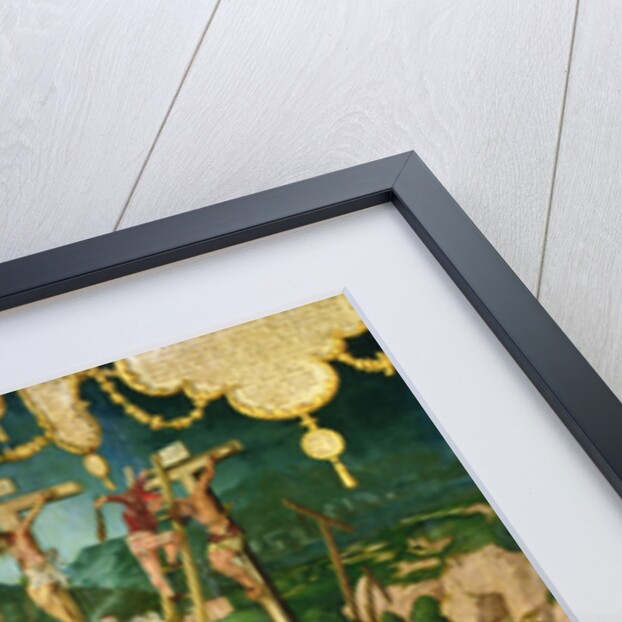 Crucifixion, central panel of the Mompelgarter Altarpiece by Matthias Gerung or Gerou