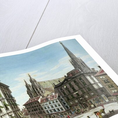 Stock-im-Eisen-Platz, with St. Stephan's Cathedral in the background by Karl von Schutz