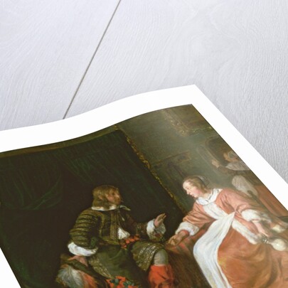 A maid and an officer, c.1660-70 by Gabriel Metsu