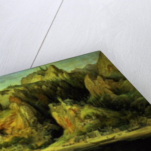 Mountain Landscape with a surprise attack, c.1585 by Lucas van Valckenborch