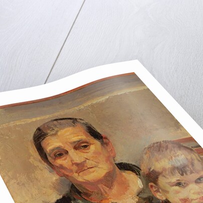 The Artist's Mother with a young child by Franz Wiegele