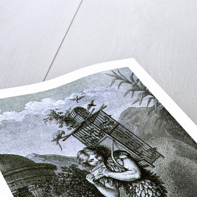 Papageno: 'I am the birdcatcher, yes! Always cheerful, fiddle-di-i, fiddle-di-da!' by Johann Heinrich (after) Ramberg