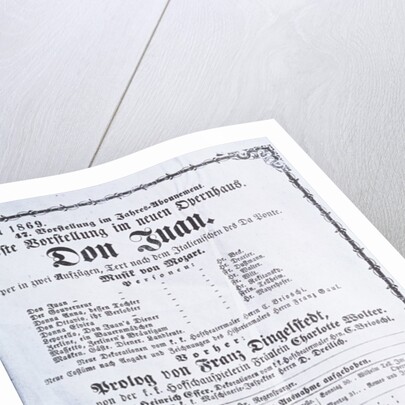 Poster advertising a performance of 'Don Juan' by Wolfgang Amadeus Mozart May 1869 by Austrian School