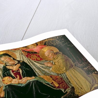 Madonna and Child with St. Francis and the donor Fra Jacopo da Montefalco and St. Bernardino of Siena, c.1452 by Benozzo di Lese di Sandro Gozzoli