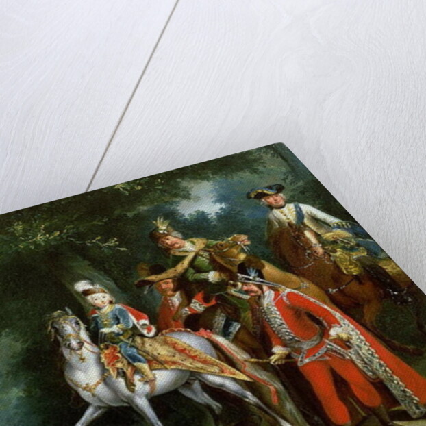 Joseph II, Emperor of Germany learning to ride at the age of six, 1748 by Johann Elias Ridinger or Riedinger