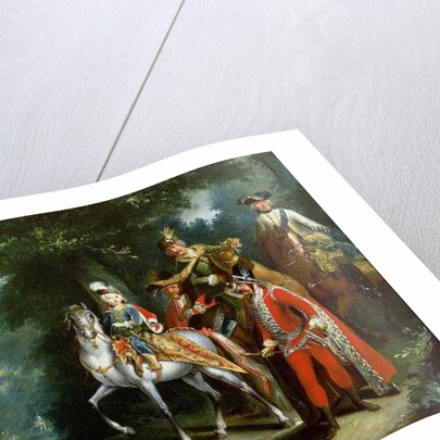 Joseph II, Emperor of Germany learning to ride at the age of six, 1748 by Johann Elias Ridinger or Riedinger