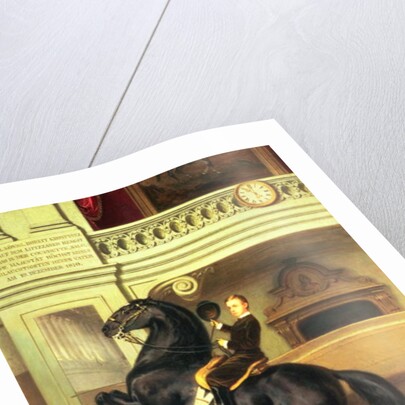 Crown Prince Rudolph of Austria on horseback in the Winter Riding School of the Hofburg, Vienna, 1870 by Austrian School