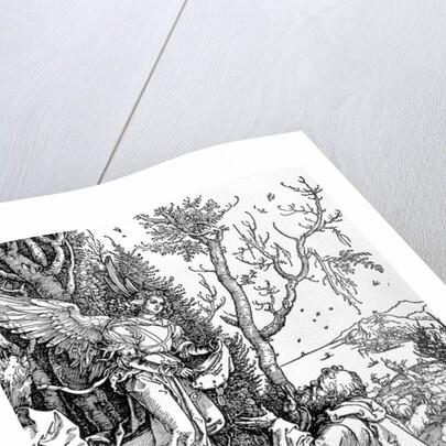 Joachim and the Angel from the 'Life of the Virgin' series, pub. 1511 by Albrecht Dürer or Duerer