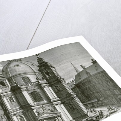 View of the Peterskirche, Vienna engraved by Johann Bernard Hattinger by Salomon Kleiner