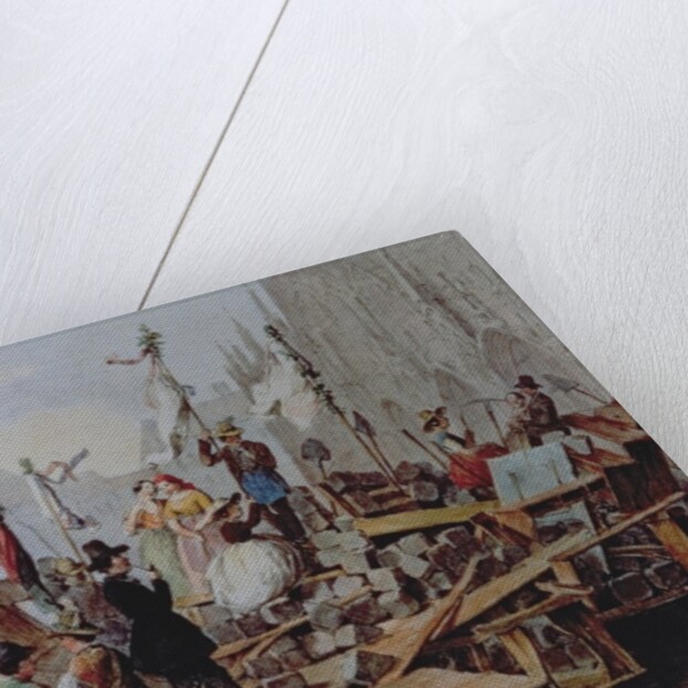 Barricades in the Stephansplatz, Vienna, 1848 by Edouard Ritter