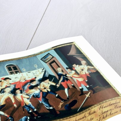 The arrest of Albrecht von Wallenstein at Eger by a force of Irish and Scottish officers under the command of General Butler, 1634 by Austrian School