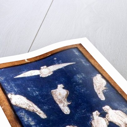 Birds of Prey in flight and on perches, one of a set of playing cards depicting scenes of courtly hawking, Upper Rhein Area, c.1440-45 by Konrad Witz