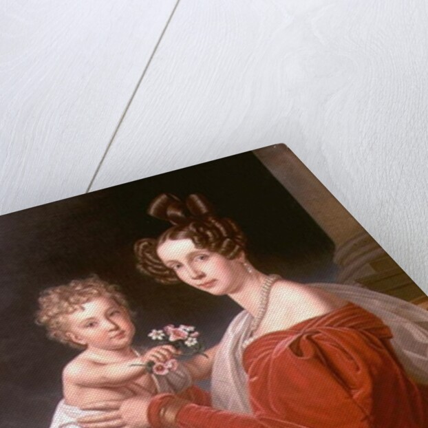 Archduchess Sophia of Austria with her two year old son Franz Joseph by J. K. Stiegler