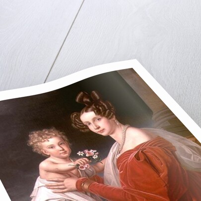 Archduchess Sophia of Austria with her two year old son Franz Joseph by J. K. Stiegler