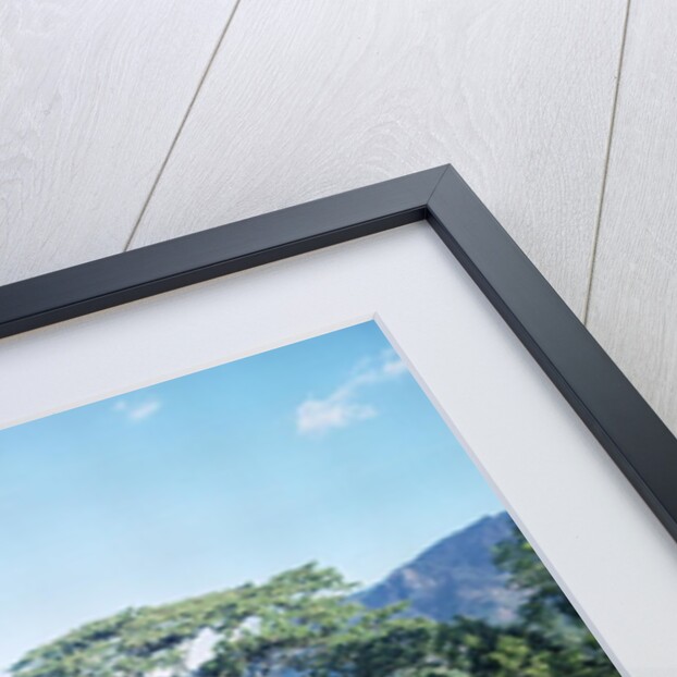 View from the monument showing balustrade surmounted with small stupa or dagobs, erected c.800 by Anonymous