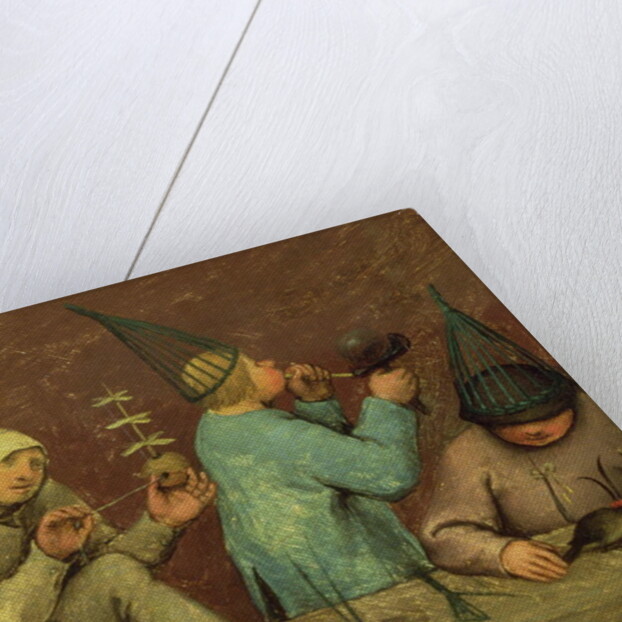 Children's Games: detail of left-hand section showing children making toys and blowing bubbles, 1560 by Pieter the Elder Bruegel