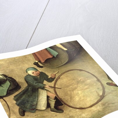 Children's Games: detail of a child with a stick and hoop, 1560 by Pieter the Elder Bruegel
