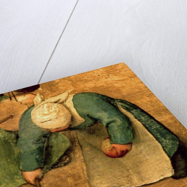 Children's Games: detail of a girl playing with a spinning top, 1560 by Pieter the Elder Bruegel