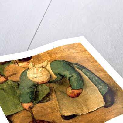 Children's Games: detail of a girl playing with a spinning top, 1560 by Pieter the Elder Bruegel