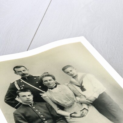 Family portrait of Princess Zenaida Yusupova, Count Felix Sumarokov-Elston and sons Nikolai and Felix by Russian Photographer
