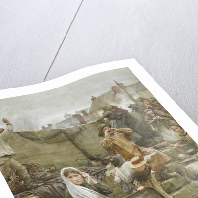 Disaster Scene in a Cornish Fishing Village, 1889 by Walter Langley