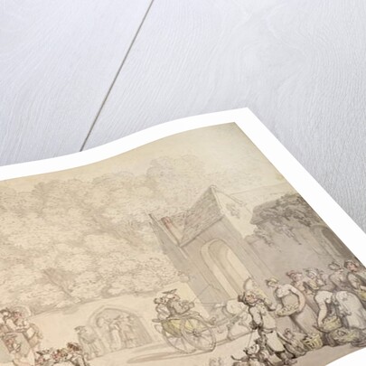 A Coach Preparing to Leave Canterbury Gate, Christ Church, Oxford, c.1810-15 by Thomas Rowlandson