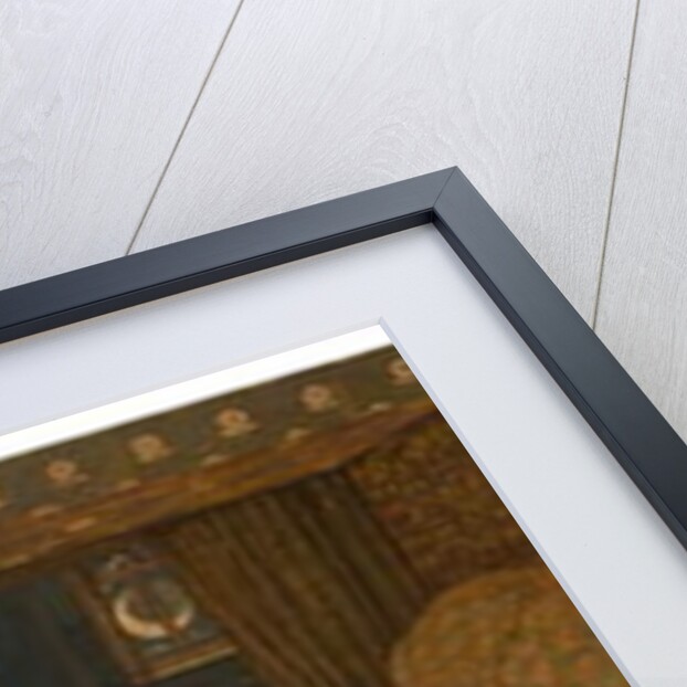 Cupid and Psyche - Palace Green Murals - Psyche holding the Lamp gazes on the Face of sleeping Cupid and Psyche abandoned, 1881 by Edward Coley Burne-Jones