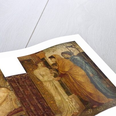 Cupid and Psyche - Palace Green Murals - Psyche's Sisters visit her at Cupid's House, 1881 by Edward Coley Burne-Jones