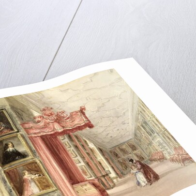 Interior of the Long Gallery, Hardwick Hall, Derbyshire, 1838 by David Cox