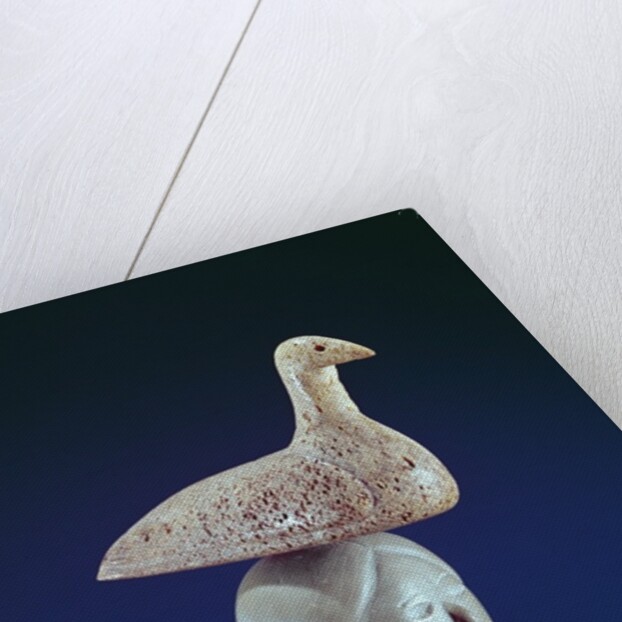 Woman thinking of a Loon bird, from Cape Dorset by School Inuit