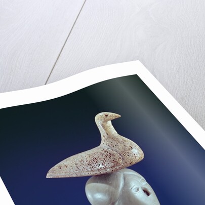 Woman thinking of a Loon bird, from Cape Dorset by School Inuit