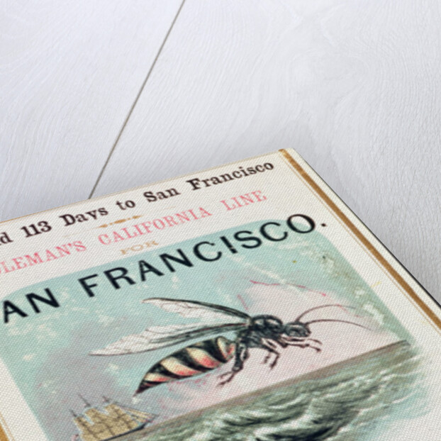 Poster advertising the 'Hornet' clipper ship from New York to San Francisco by American School